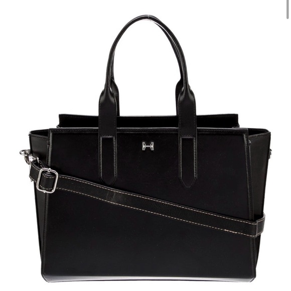 Halston Heritage Handbags - Halston Heritage Black Structured Leather Tote
